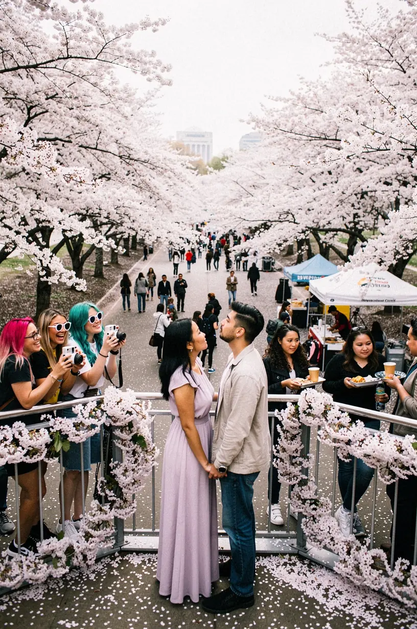 Панорамная смотровая площадка с временной конструкцией на фоне горного пейзажа в национальном парке США.